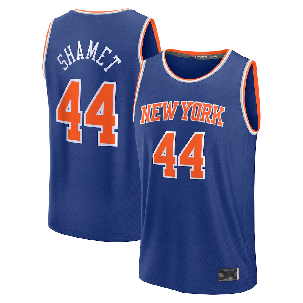 Pkot NY.Knicks #44 Landry Shamet Blue Fast Break Replica Player Stitched Jerseys- Icon Edition