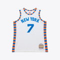 Pkot NY.Knicks #7 Carmelo Anthony Mitchell & Ness White 2015-16 Hardwood Classics Authentic Jerseys