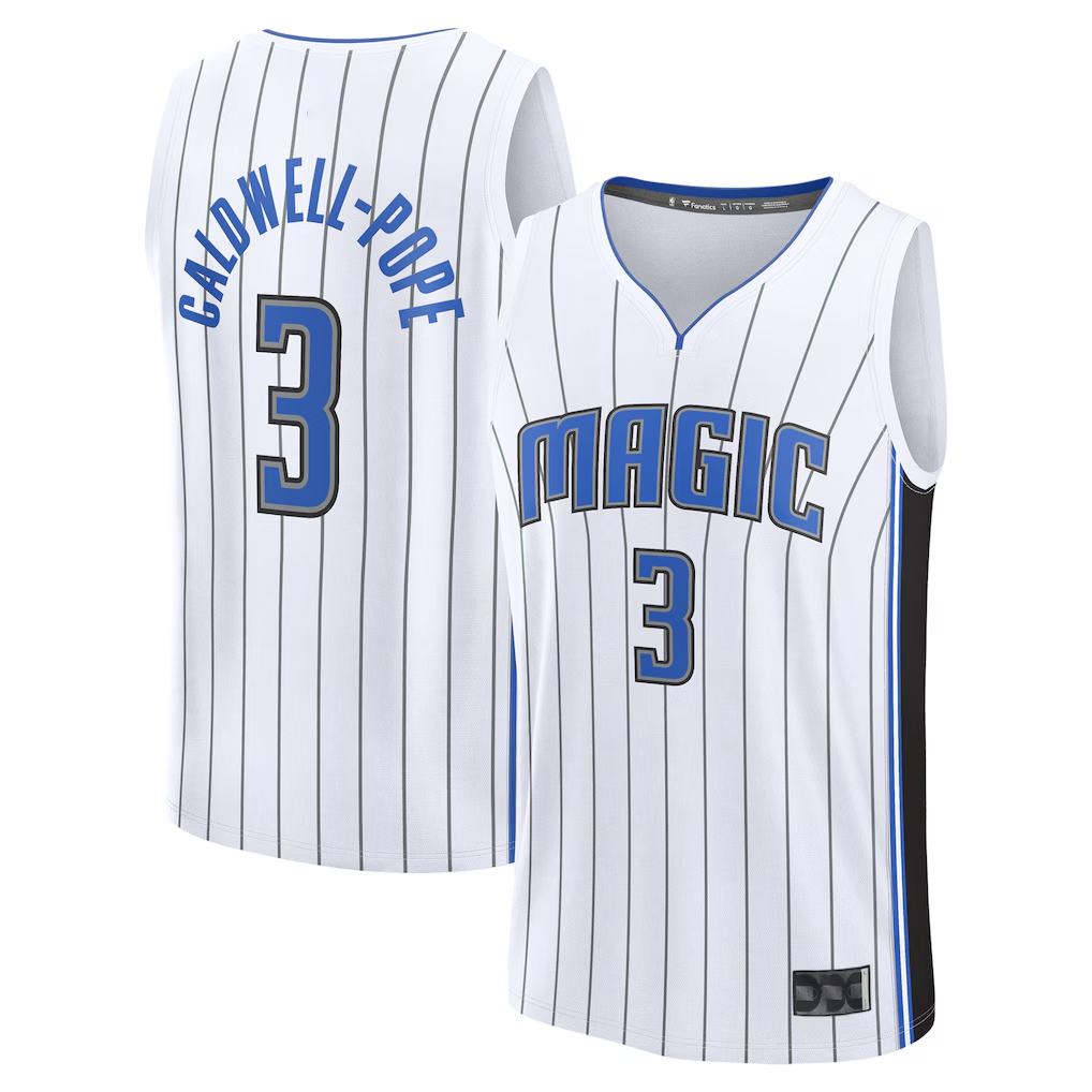 Pkot O.Magic #3 Kentavious Caldwell-Pope White Fast Break Replica Player Jerseys - Association Edition