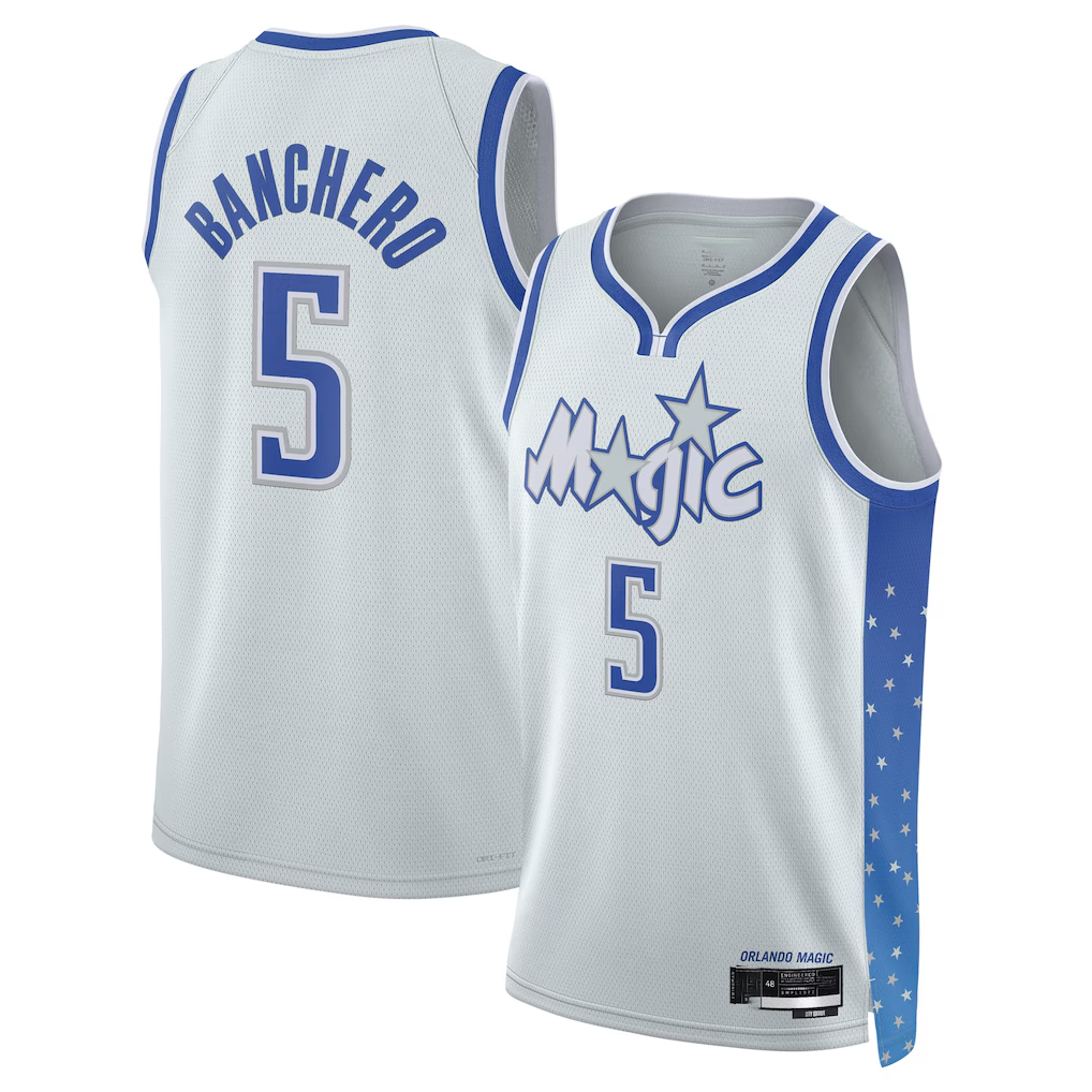 Pkot O.Magic #5 Paolo Banchero Silver 202526 Swingman Jerseys - City Edition