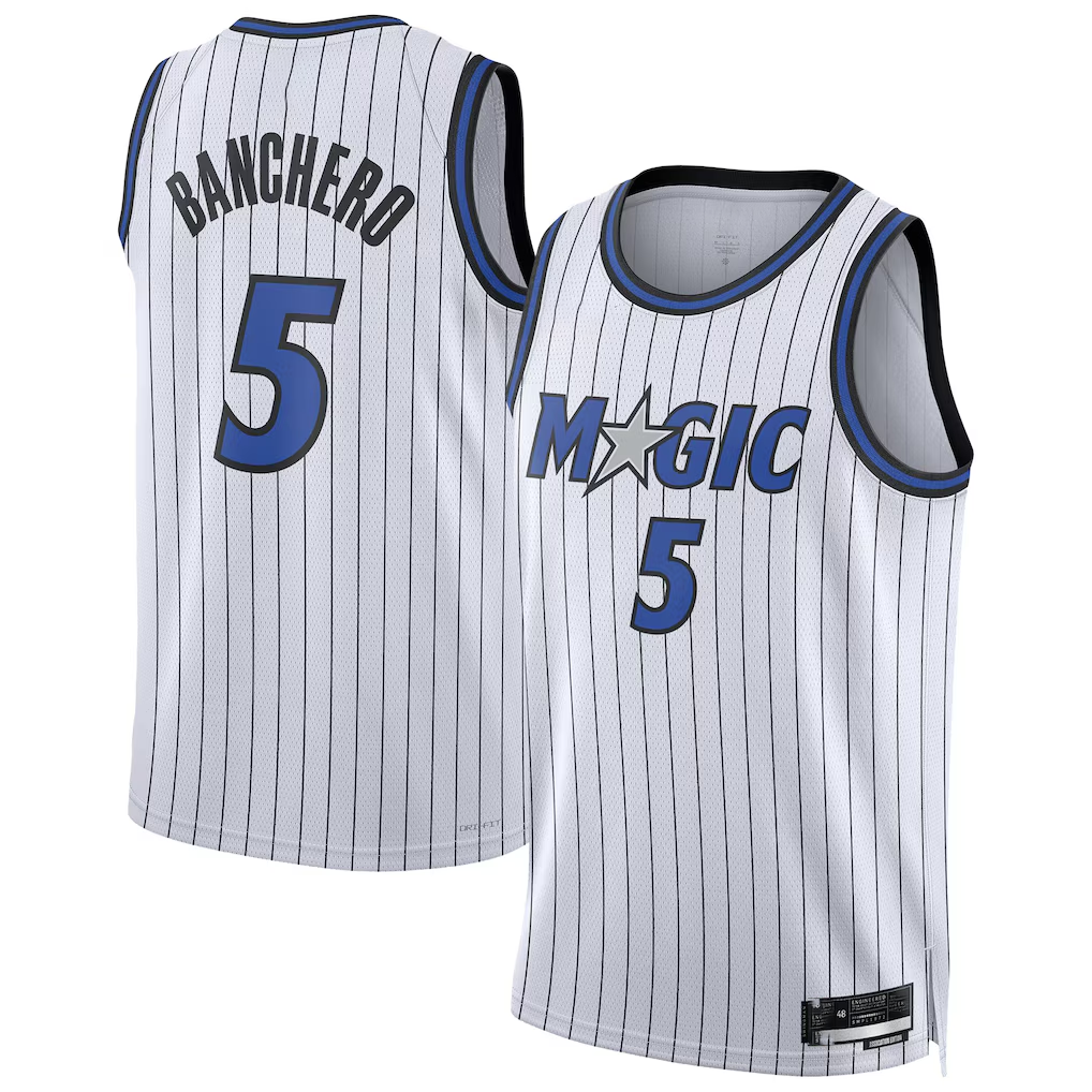Pkot O.Magic #5 Paolo Banchero White Swingman Player Jerseys - Association Edition