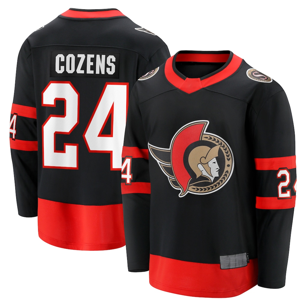 Pkot O.Senators #24 Dylan Cozens Black Home Breakaway Jerseys