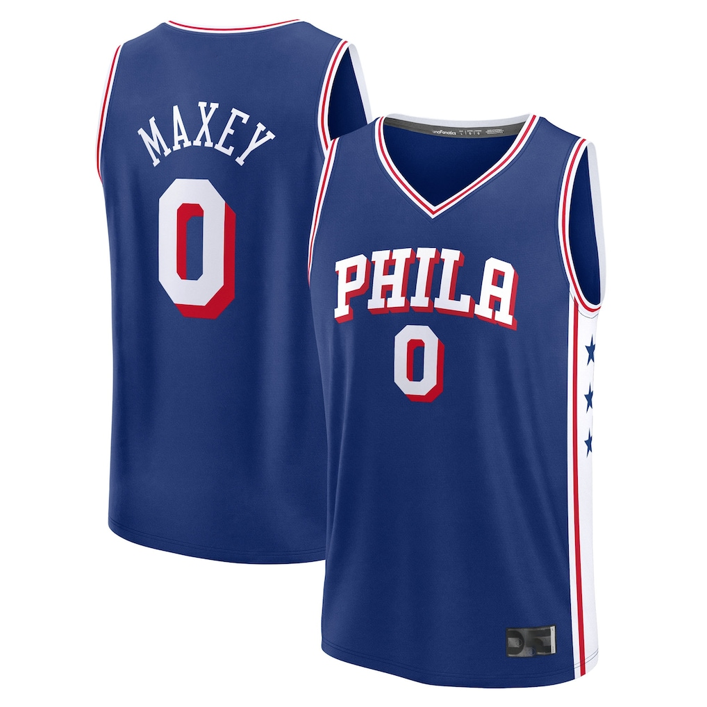 Pkot P.76ers #0 Tyrese Maxey Royal Big & Tall Fast Break Jerseys - Icon Edition