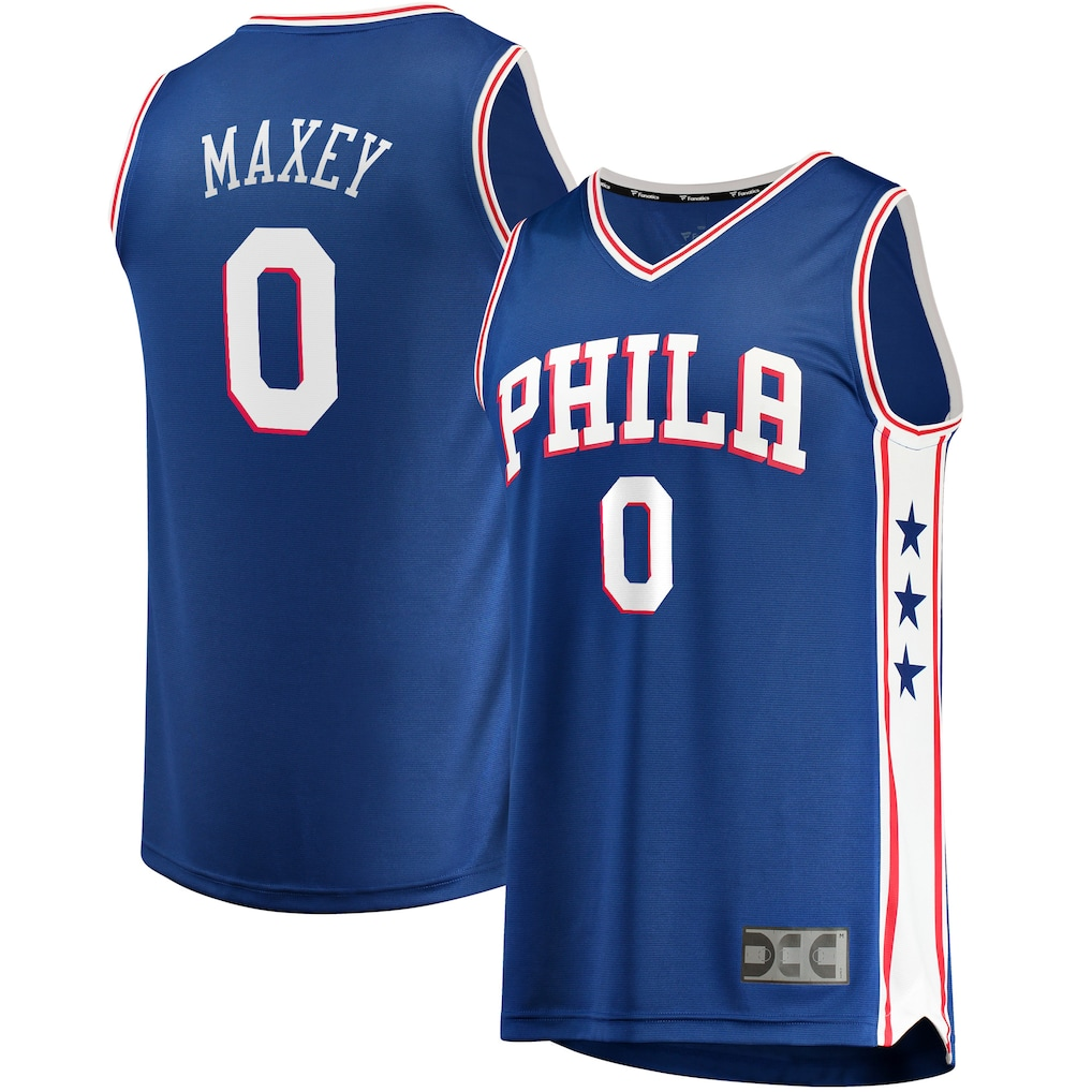 Pkot P.76ers #0 Tyrese Maxey Royal Fast Break Replica Jerseys - Icon Edition