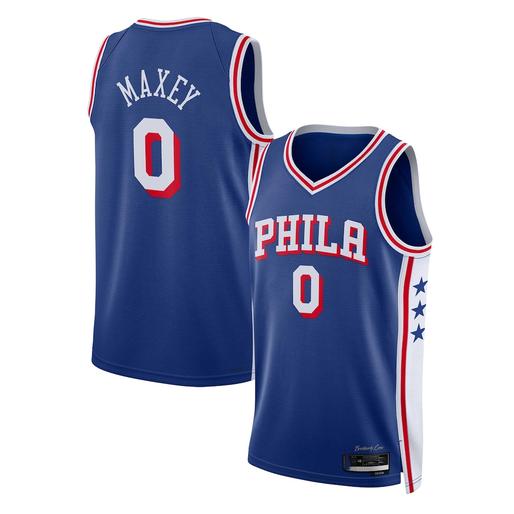 Pkot P.76ers #0 Tyrese Maxey Royal Swingman Jerseys - Icon Edition