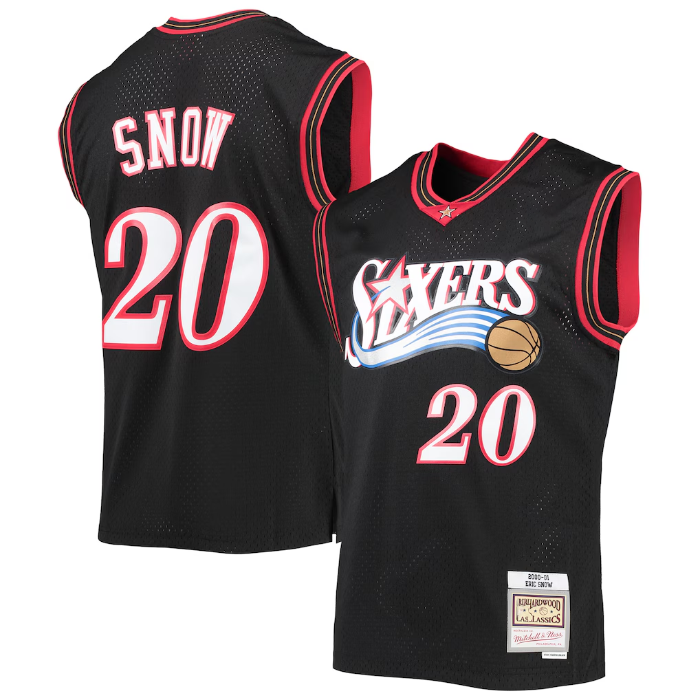 Pkot P.76ers #20 Eric Snow Mitchell & Ness Black 200001 Hardwood Classics Swingman Jerseys