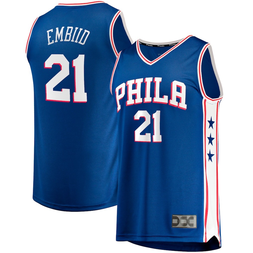 Pkot P.76ers #21 Joel Embiid Royal Big & Tall Fast Break Player Jerseys - Icon Edition