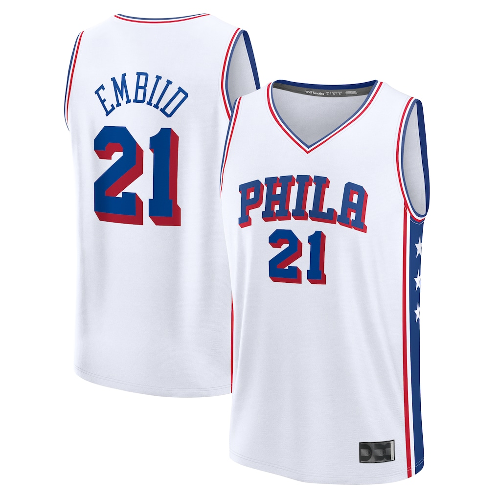 Pkot P.76ers #21 Joel Embiid White Fast Break Replica Player Jerseys - Association Edition