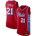 Pkot P.76ers #21 Joel Embiid Jordan Brand Red Authentic Player Jerseys - Statement Edition