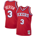 Pkot P.76ers #3 Allen Iverson Mitchell & Ness Red 200203 Hardwood Classics Swingman Jerseys