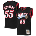 Pkot P.76ers #55 Dikembe Mutombo Mitchell & Ness Black Hardwood Classics Swingman Jerseys