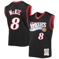 Pkot P.76ers #8 Aaron McKie Mitchell & Ness Black Hardwood Classics Swingman Jerseys