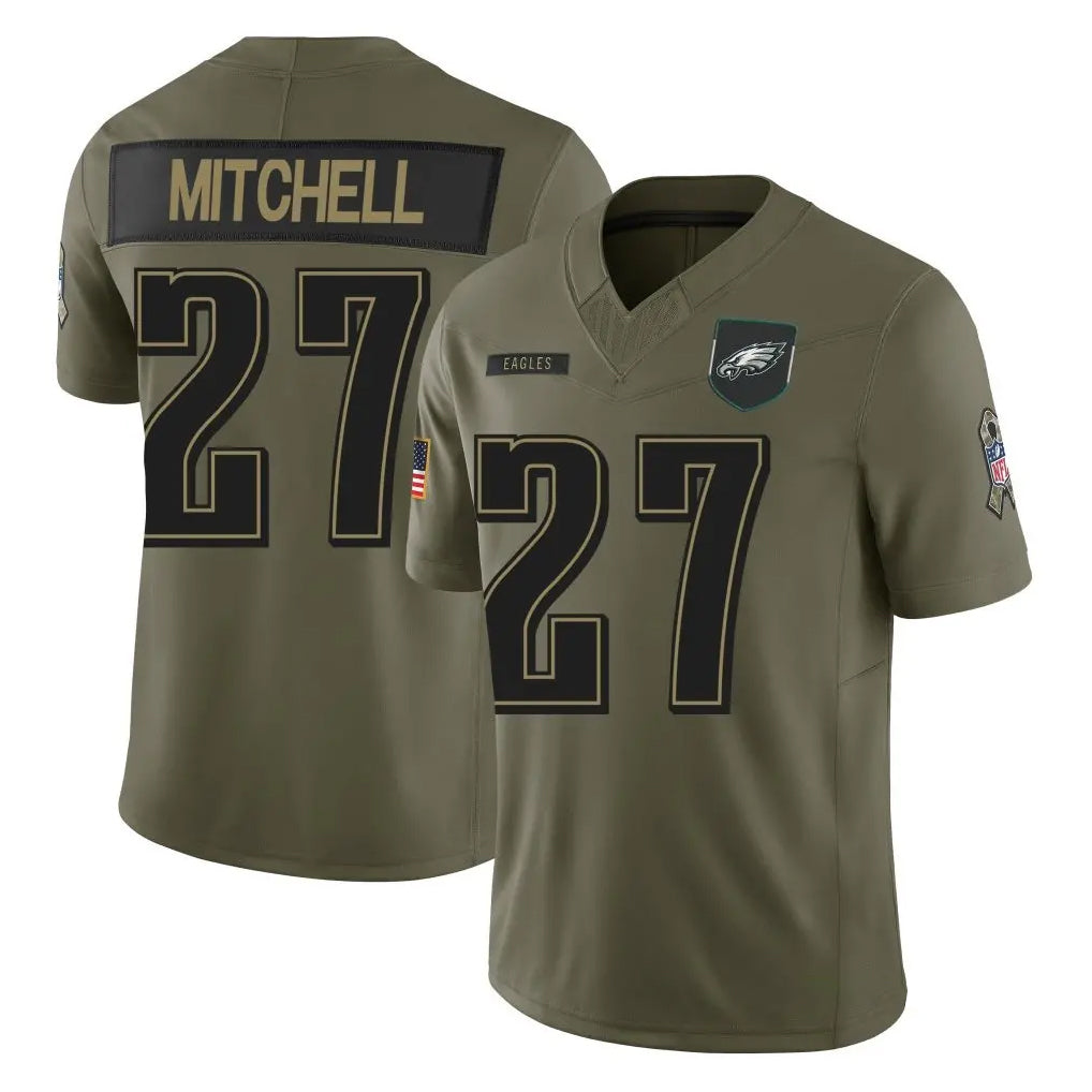 Pkot P.Eagles #27 Quinyon Mitchell Player Olive 2025 Salute To Service Limited Stitched Jerseys