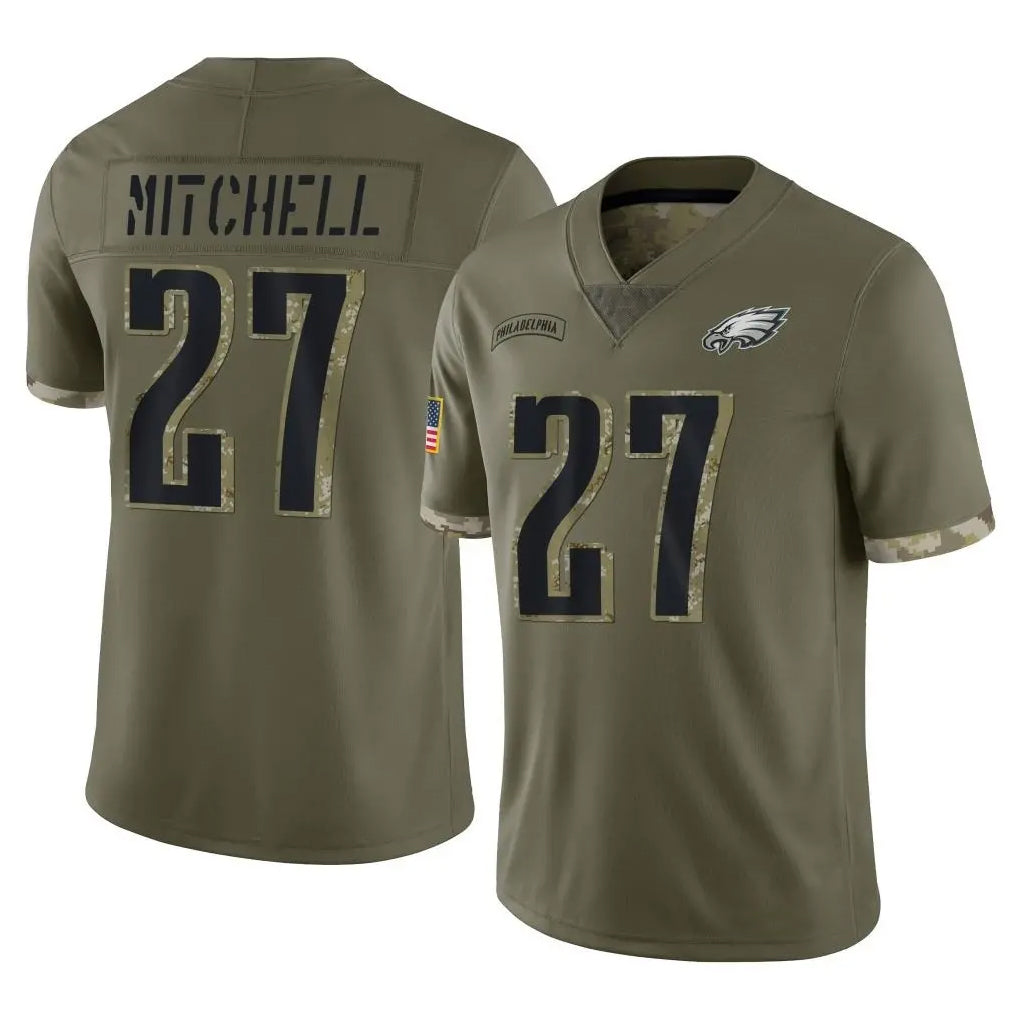 Pkot P.Eagles #27 Quinyon Mitchell Player Olive Salute To Service Limited Stitched Jerseys
