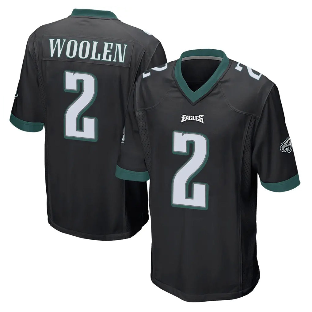 Pkot P.Eagles #2 Riq Woolen Player Black Home Game Stitched Jerseys