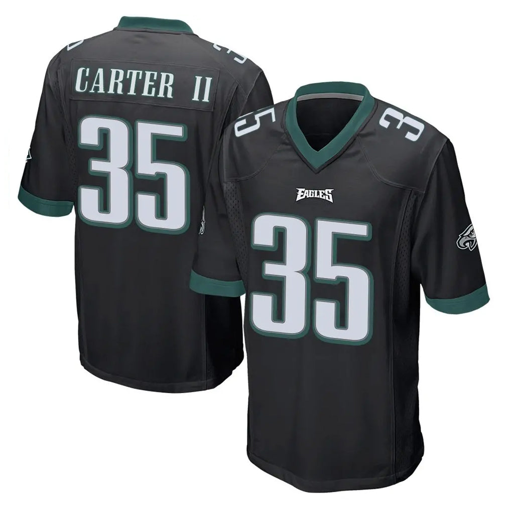 Pkot P.Eagles #35 Michael Carter II Player Black Home Game Stitched Jerseys