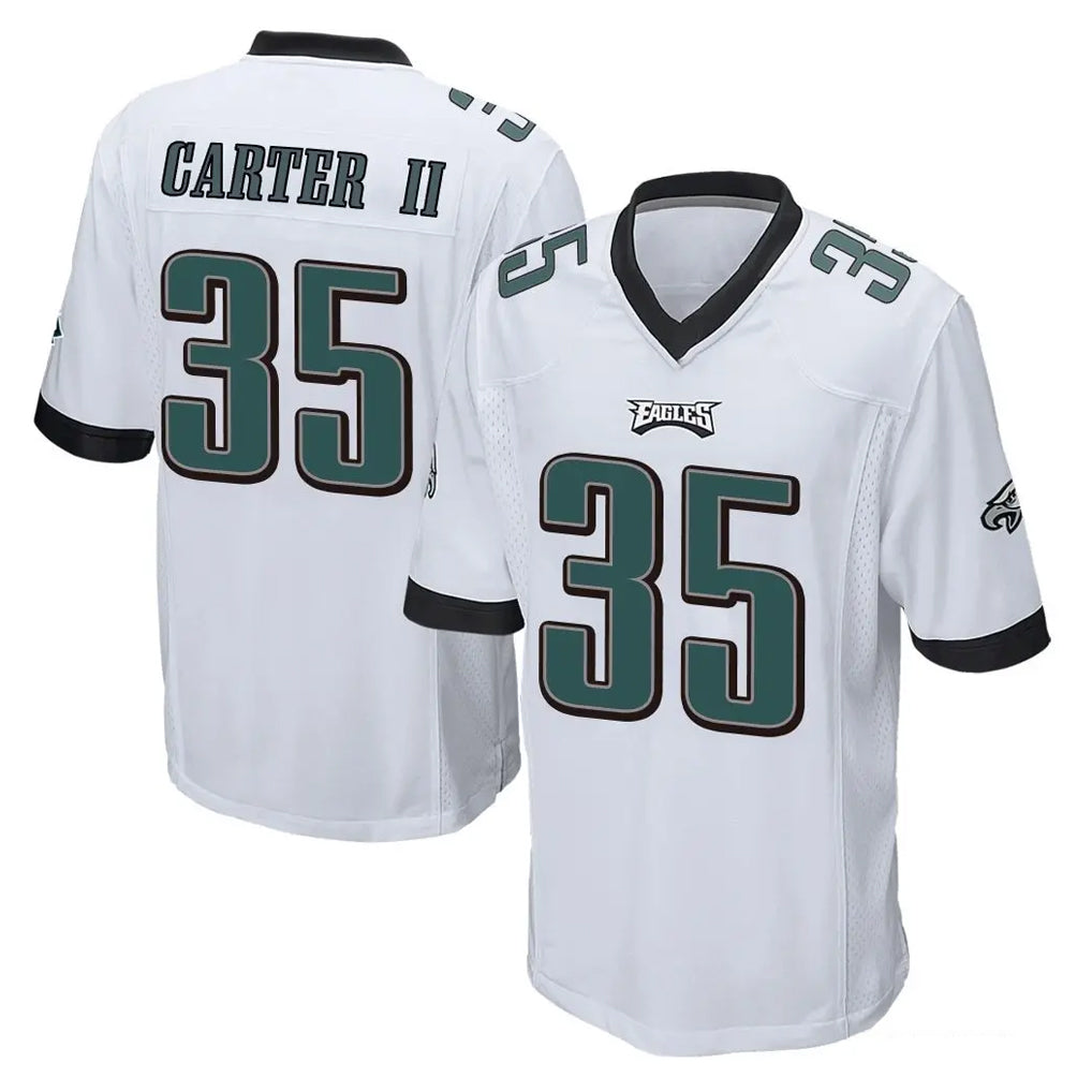 Pkot P.Eagles #35 Michael Carter II Player White Home Game Stitched Jerseys