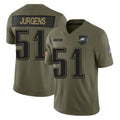 Pkot P.Eagles #51 Cam Jurgens Player Olive 2025 Salute To Service Limited Stitched Jerseys