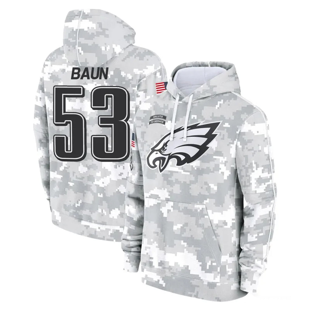 Pkot P.Eagles #53 Zack Baun Player Arctic Camo Salute to Service Pullover Hoodies Limited Game Stitched Jerseys