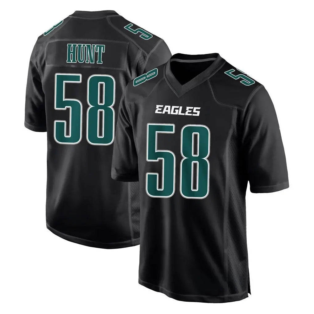 Pkot P.Eagles #58 Jalyx Hunt Player Carbon Black Fashion Home Game Stitched Jerseys