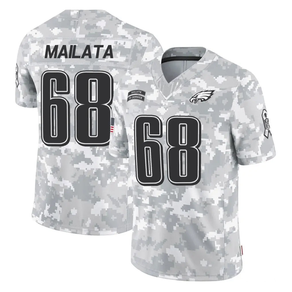 Pkot P.Eagles #68 Jordan Mailata Player Arctic Camo Salute to Service Pullover Hoodies Limited Game Stitched Jerseys
