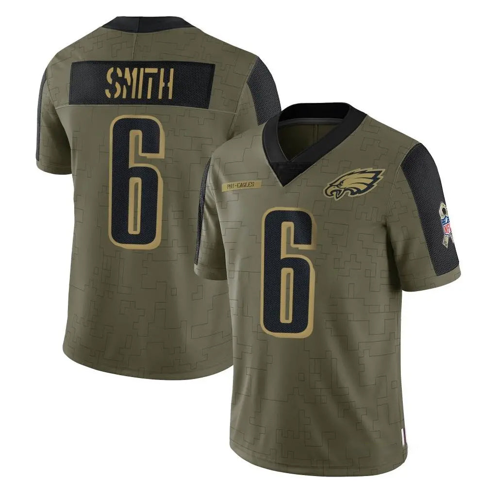 Pkot P.Eagles #6 DeVonta Smith Player Olive Salute To Service Limited Game Stitched Jerseys