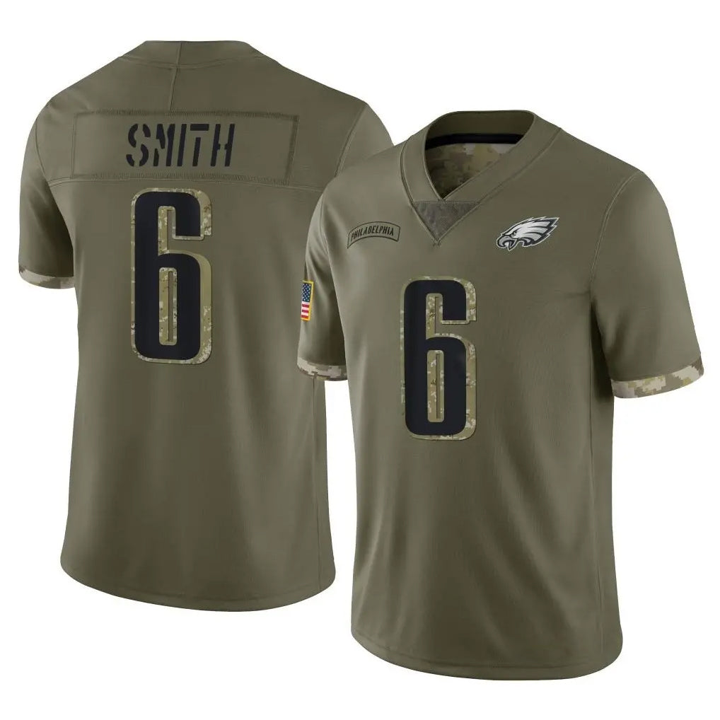 Pkot P.Eagles #6 DeVonta Smith Player Olive Salute To Service Limited Stitched Jerseys