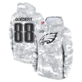 Pkot P.Eagles #88 Dallas Goedert Player Arctic Camo Salute to Service Pullover Hoodies Limited Game Stitched Jerseys