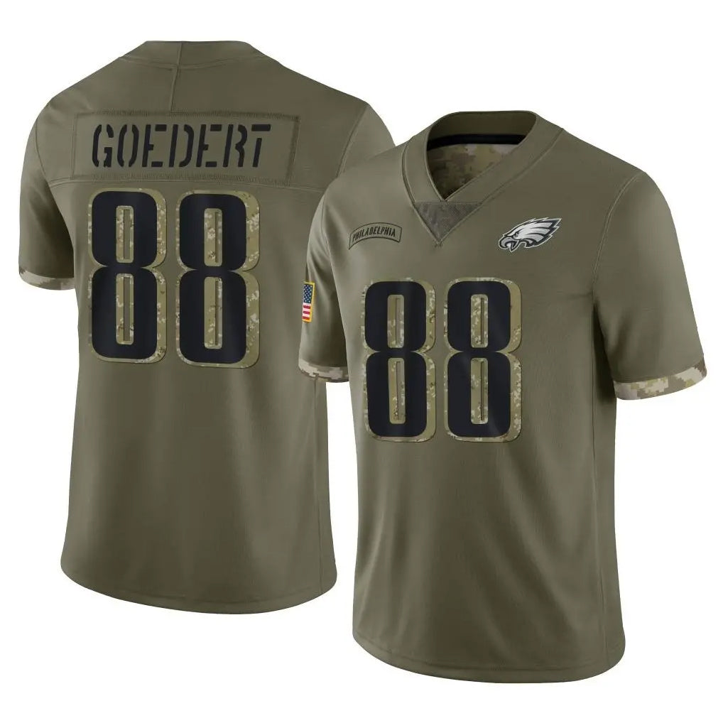 Pkot P.Eagles #88 Dallas Goedert Player Olive Salute To Service Limited Stitched Jerseys