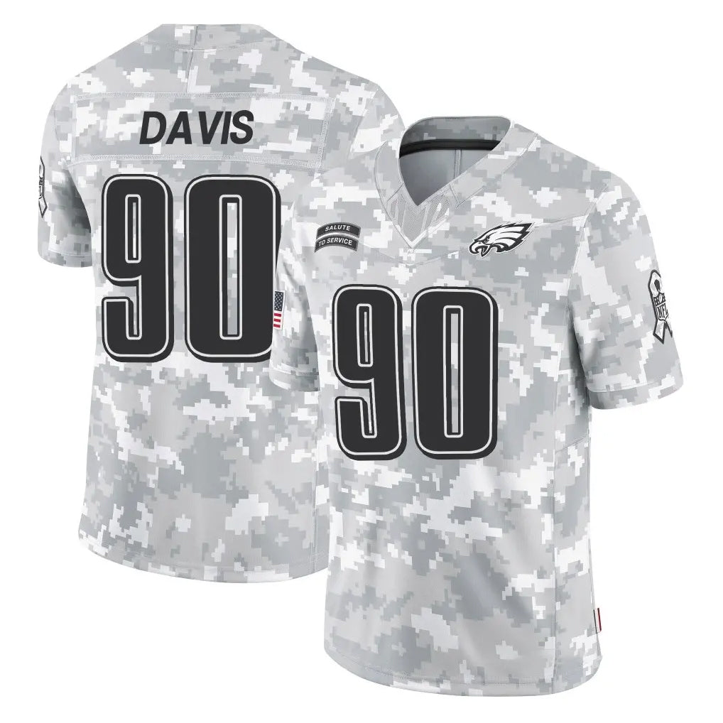 Pkot P.Eagles #90 Jordan Davis Player Arctic Camo Salute to Service Limited Game Stitched Jerseys