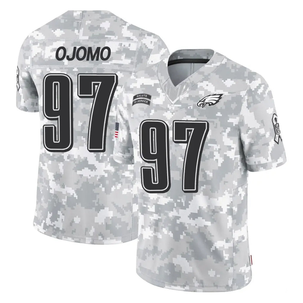 Pkot P.Eagles #97 Moro Ojomo Player Arctic Camo Salute to Service Limited Game Stitched Jerseys