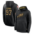 Pkot P.Eagles #97 Moro Ojomo Player Black Salute to Service Hoodies Limited Game Stitched Jerseys