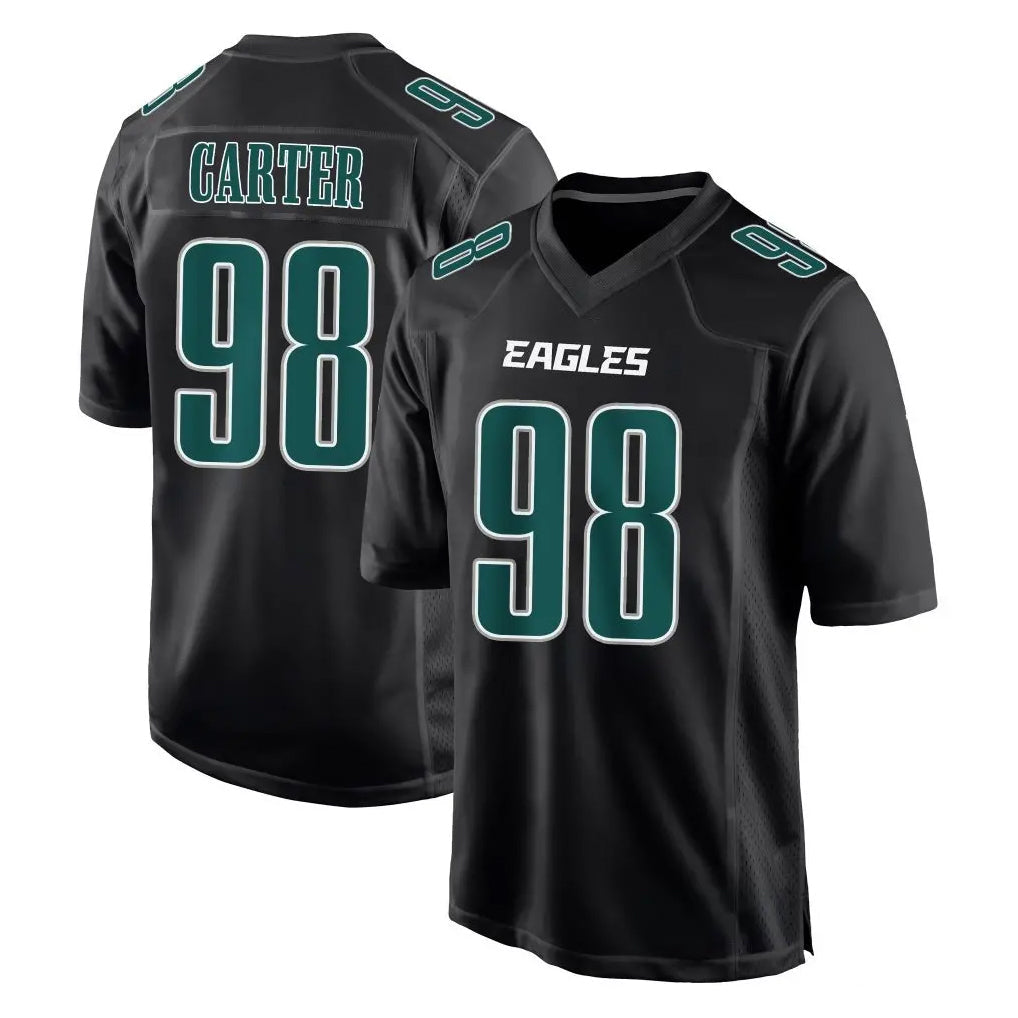 Pkot P.Eagles #98 Jalen Carter Player Carbon Black Fashion Home Game Stitched Jerseys