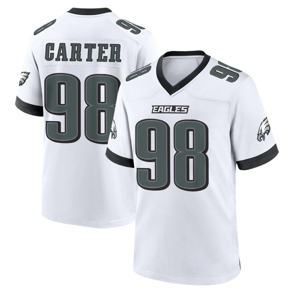 Pkot P.Eagles #98 Jalen Carter Player White Game Home Stitched Jerseys