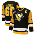 Pkot P.Penguins #66 Mario Lemieux Mitchell & Ness Black Big & Tall 1991-92 Blue Line 2.0 Jerseys