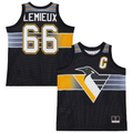 Pkot P.Penguins #66 Mario Lemieux Mitchell & Ness Black Maxxed Out Fashion Basketball Jerseys