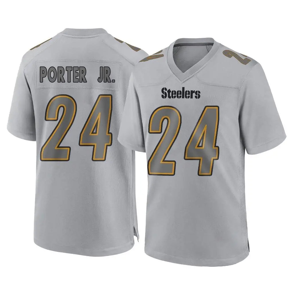 Pkot P.Steelers #24 Joey Porter Jr. Player Gray Atmosphere Fashion Home Game Stitched Jerseys