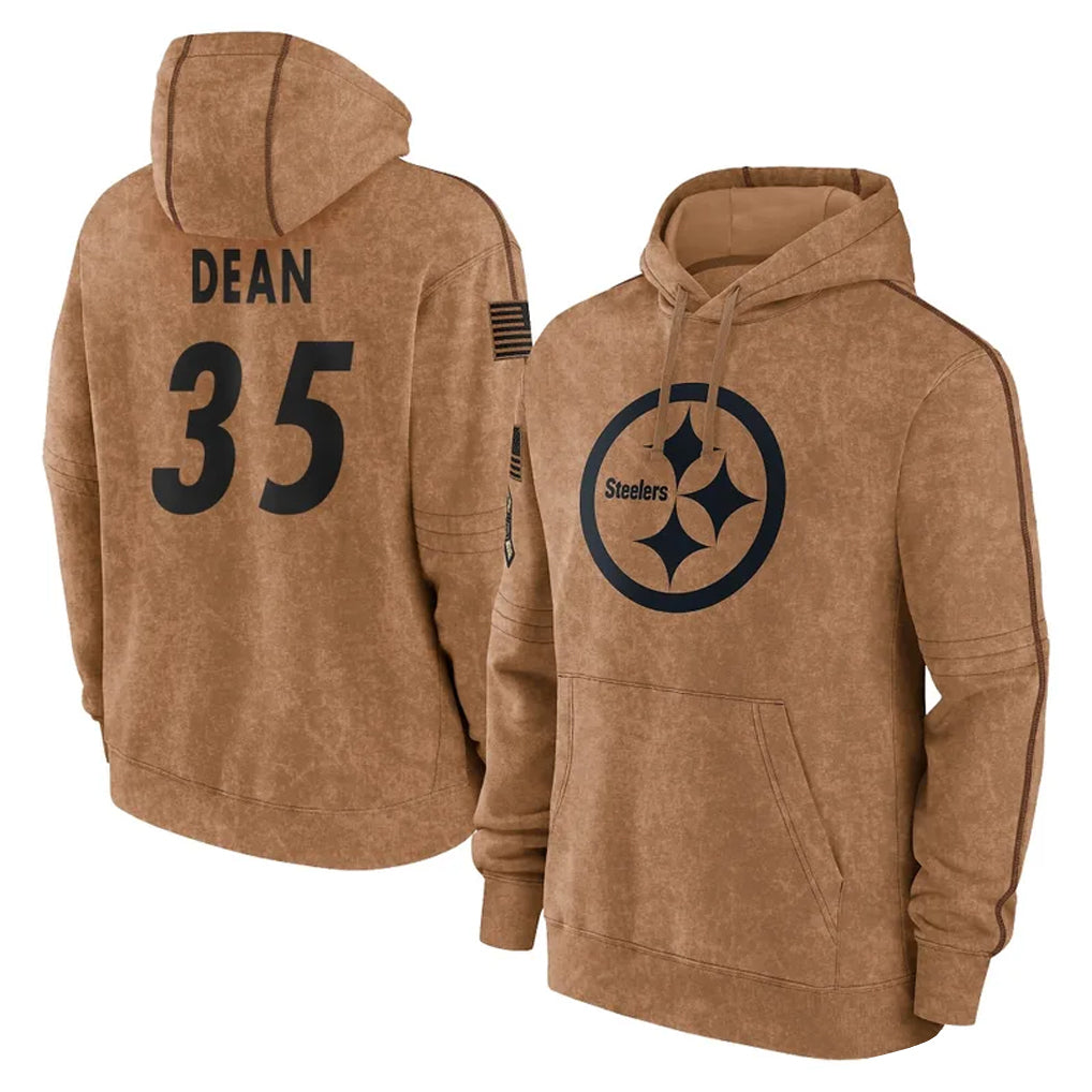 Pkot P.Steelers #35 Jamel Dean Player Brown Limited Salute to Service Pullover Hoodies Game Stitched Jerseys
