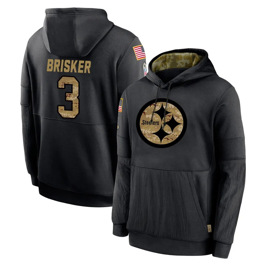 Pkot P.Steelers #3 Jaquan Brisker Player Black Salute to Service Hoodies Limited Game Stitched Jerseys