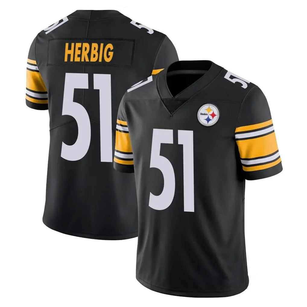 Pkot P.Steelers #51 Nick Herbig Player Black Limited Vapor Untouchable Home Game Stitched Jerseys