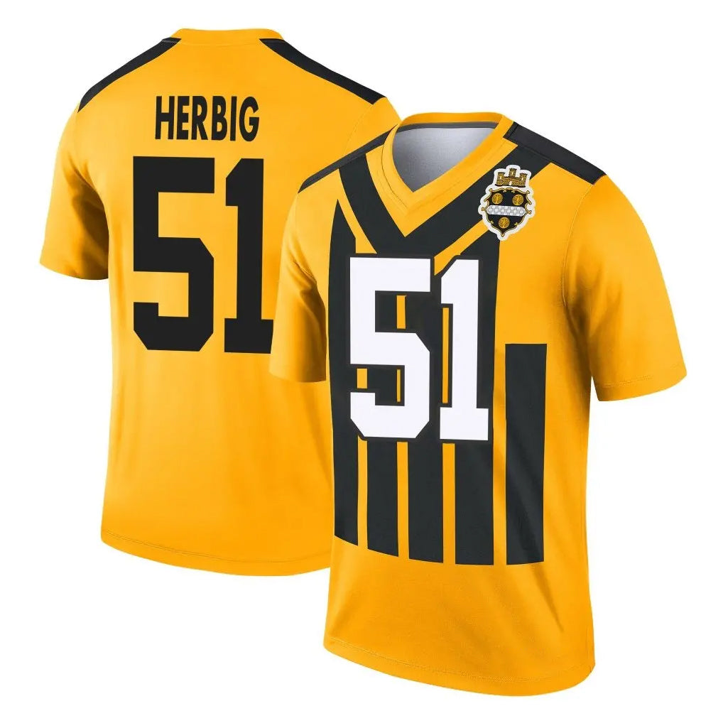 Pkot P.Steelers #51 Nick Herbig Player Gold Legend Limited 1933 Throwback Performance Home Game Stitched Jerseys