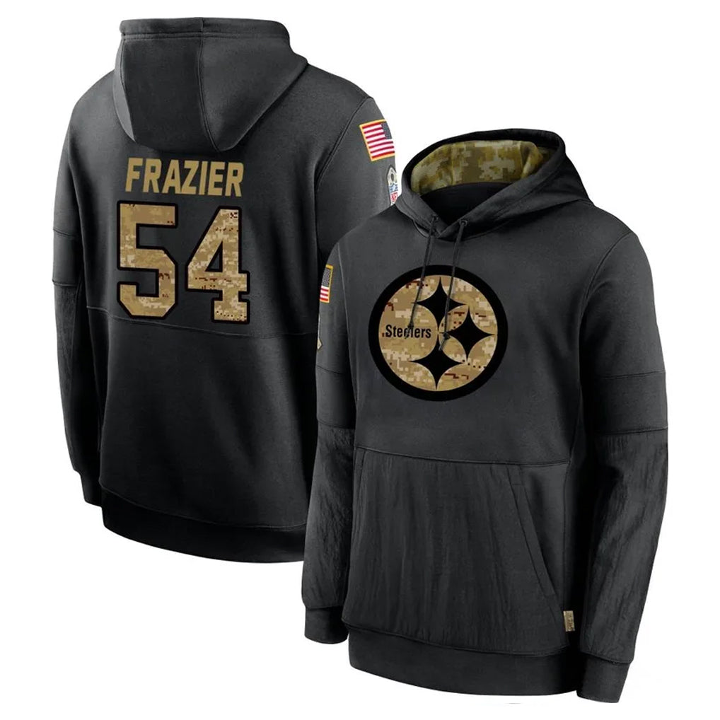 Pkot P.Steelers #54 Zach Frazier Player Black Salute to Service Hoodies Limited Game Stitched Jerseys
