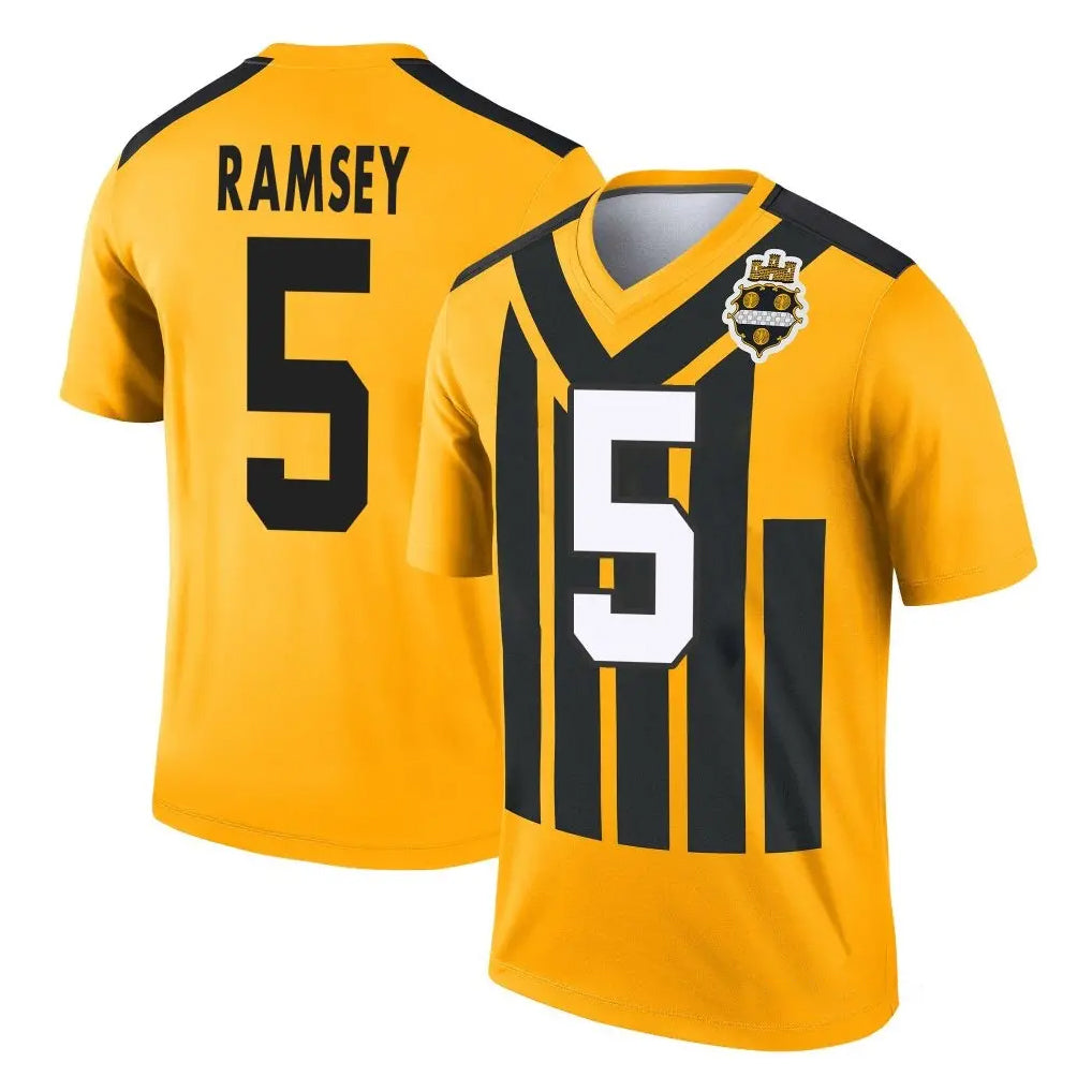 Pkot P.Steelers #5 Jalen Ramsey Player Gold Legend Limited 1933 Throwback Performance Home Game Stitched Jerseys
