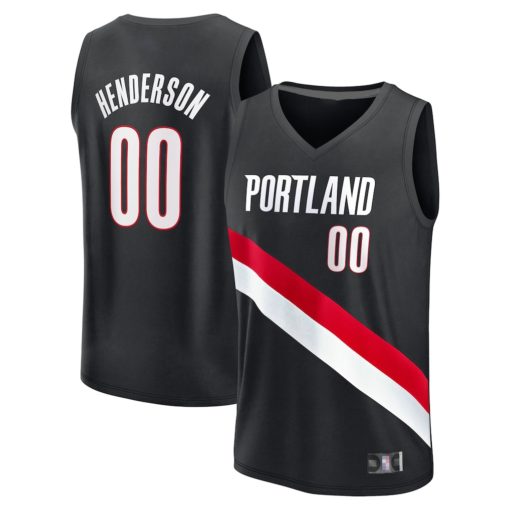 Pkot PT.Blazers #00 Scoot Henderson Black Fast Break Replica Stitched Jerseys - Icon Edition