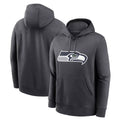 Pkot S.Seahawks Gray LOGO Pullover Hoodies Game Blank Player Stitched Jerseys