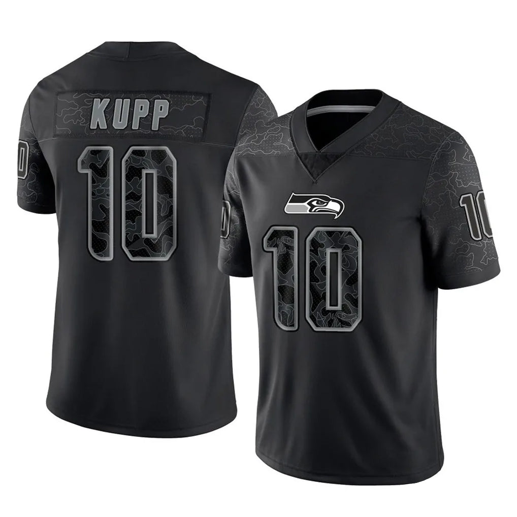 Pkot S.Seahawks #10 Cooper Kupp Player Black Limited Reflective Home Game Stitched Jerseys