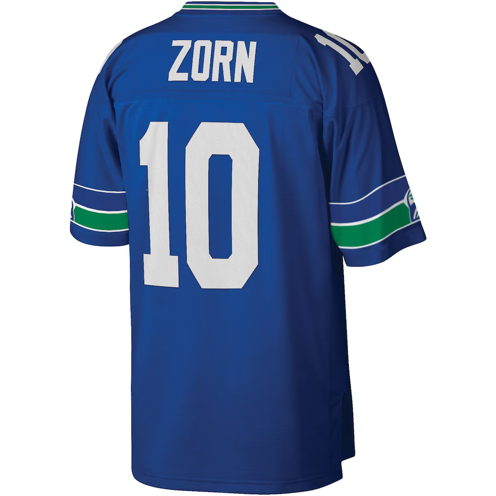 Pkot S.Seahawks #10 Jim Zorn Mitchell & Ness Royal Legacy Replica Stitched Jerseys