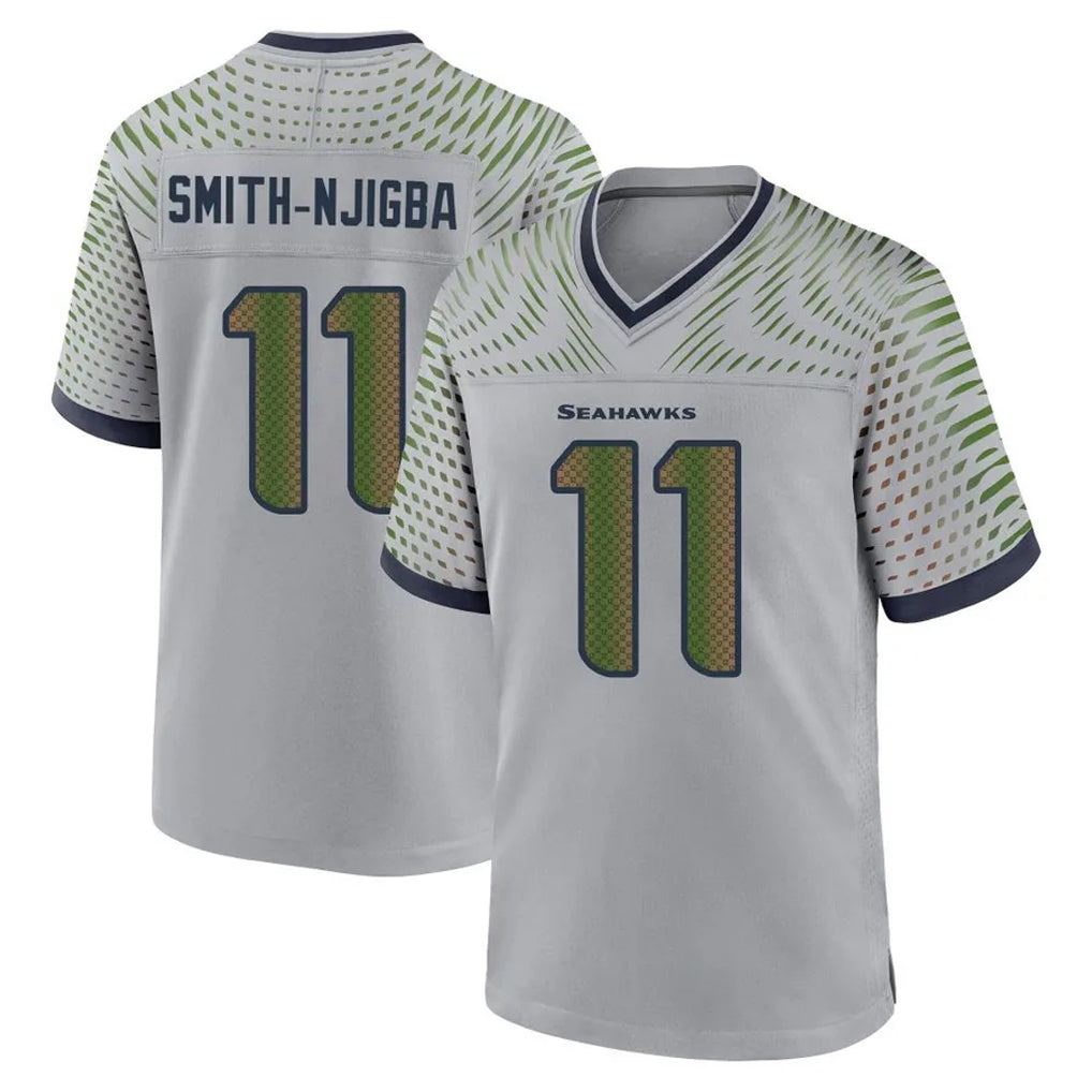 Pkot S.Seahawks #11 Jaxon Smith-Njigba Player Grey 2025 Rivalries Collection Home Game Stitched Jerseys