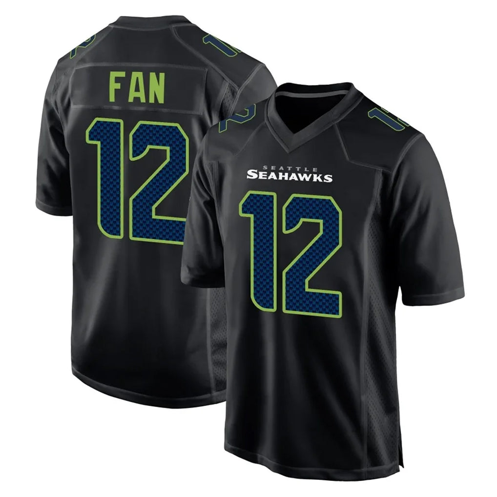 Pkot S.Seahawks #12 12th Fan Player Black Limited Fashion Home Game Stitched Jerseys