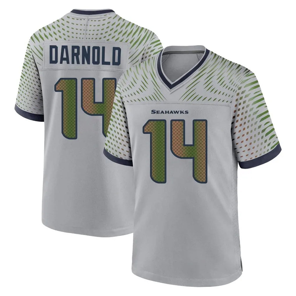 Pkot S.Seahawks #14 Sam Darnold Player Grey 2025 Rivalries Collection Home Game Stitched Jerseys